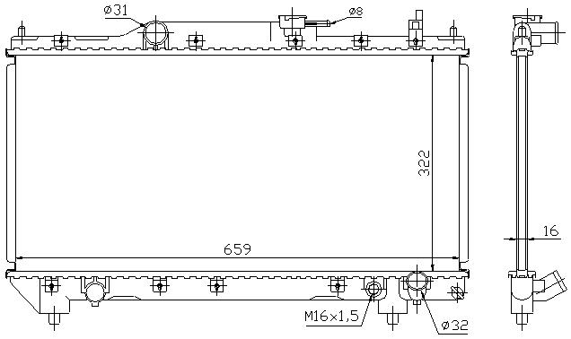RAD. TOYOTA AVENSIS (98) +/-2.0i 16v