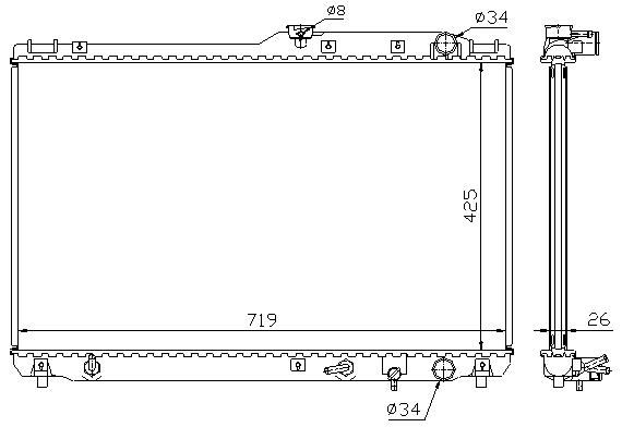 RAD. TOYOTA CAMRY (91) M/A +/- 3,0 GX