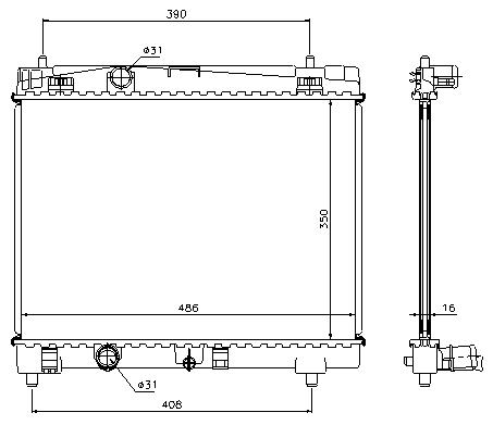 RAD. TOYOTA YARIS II/DAIHATSU CHARADE (05) +/-1.0 / 1.3