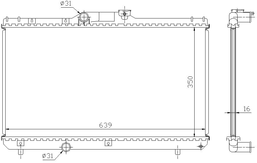RAD. TOYOTA COROLLA (92) +/- 1.3/1.5/1.6/1.8