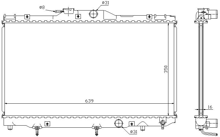 RAD. TOYOTA COROLLA (97) +/- M/A 1.4/1.6/1.8i