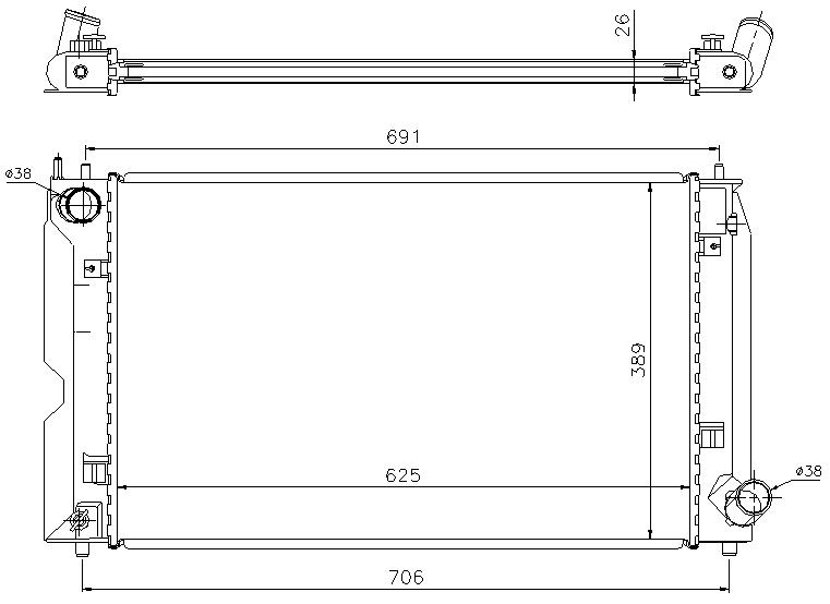 RAD. TOYOTA AVENSIS/COROLLA/VERSO (01) +/-2.0D