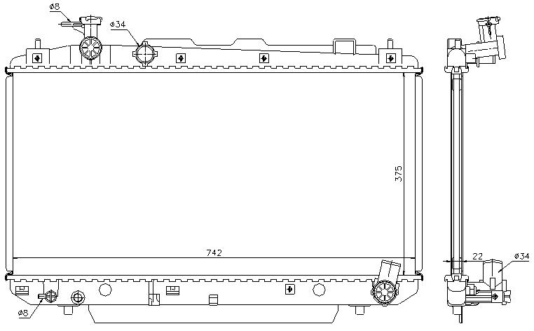 RAD. TOYOTA RAV-4 (00) +/- 2.0i