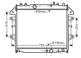 RAD. TOYOTA HI-LUX (05) +/- 2.5D / 3.0D