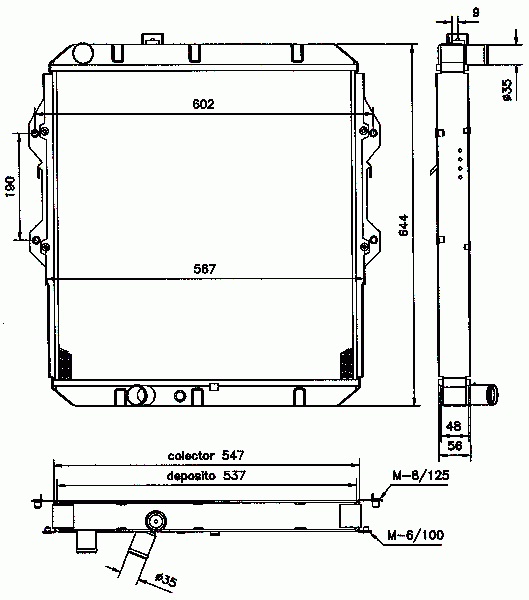 RAD. TOYOTA HI-LUX (97) +/- 2.4TD METALICO