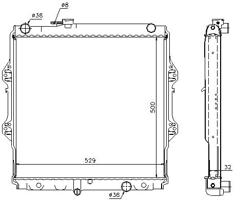 RAD. TOYOTA HI-LUX (01) +/- 2.5TD