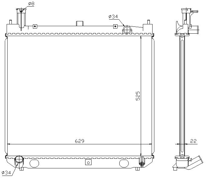 RAD. TOYOTA HIACE (96) +/- 2.4D