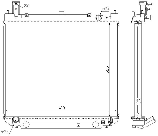 RAD. TOYOTA HIACE (96) +/- 2.5TD