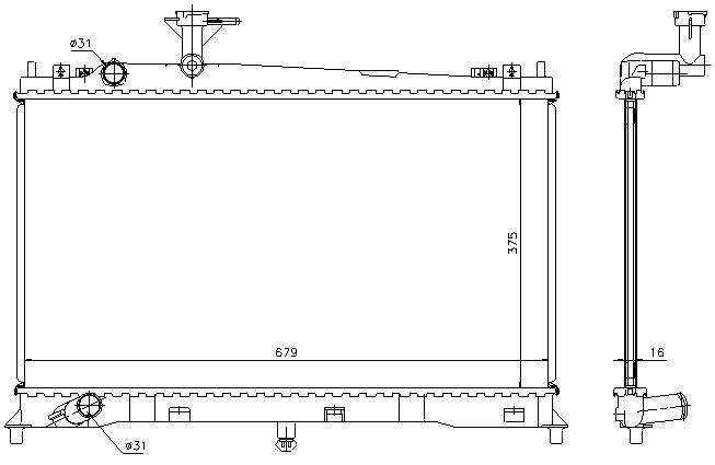 RAD. MAZDA 6 (02) +/-1.8i 16v / 2.0i 16v