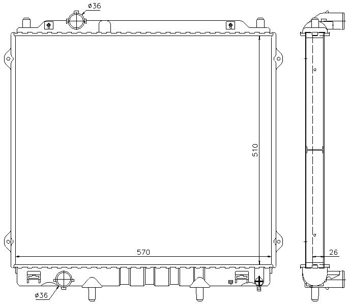 RAD. HYUNDAI TERRACAN (01) +/- 2.9 CRDi