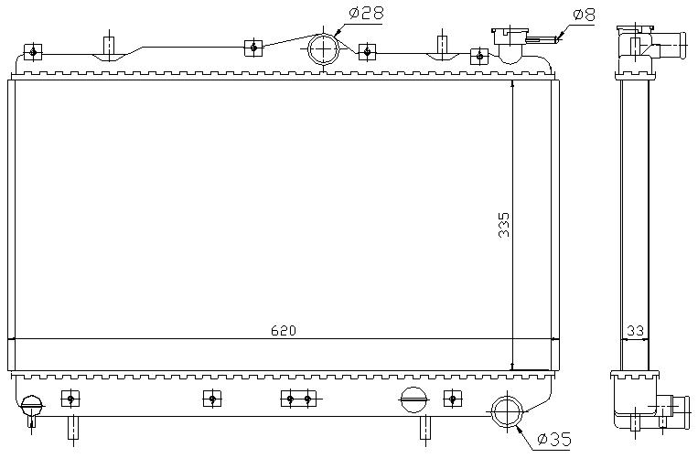 RAD. HYUNDAI EXCEL/PONY/SCOUPE (89) +/- 1.3/1.5/1.6