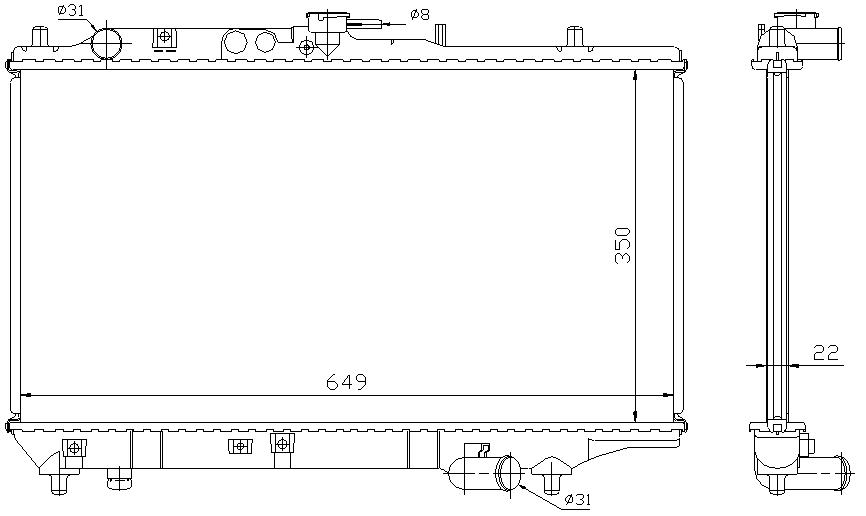 RAD. MAZDA 323F (89) +/- 1.3/1.6/1.8