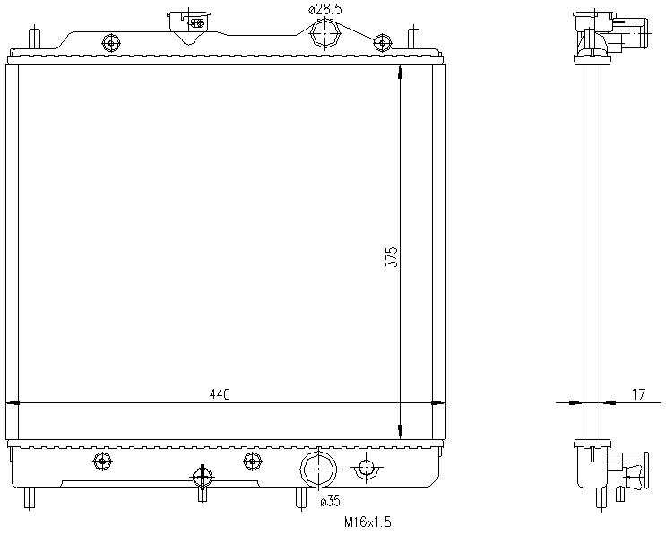 RAD. MITSUBISHI COLT/LANCER (87) +/- 1.3/1.5