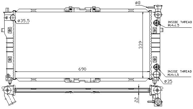 RAD. MAZDA 626/MX6 (91) +/- M/A 1.8/2.0