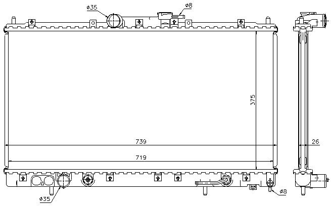 RAD. MITSUBISHI GALANT (96) +/- M/A 2.0/2.4D/2.5