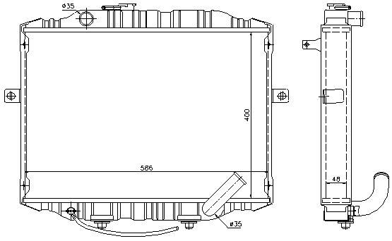 RAD. HYUNDAI H100 (96) +/-2.5D-TD CABINA