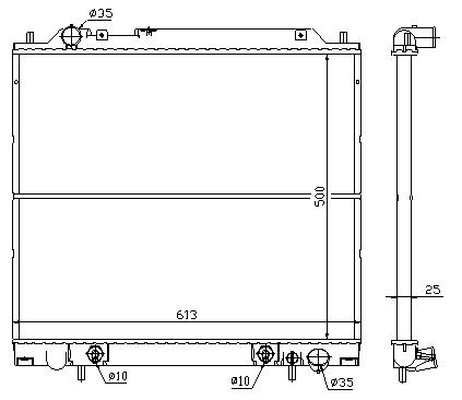 RAD. MITSUBISHI L300/L400/SPACE GEAR (94) +/- M/A 2.4/2.5D