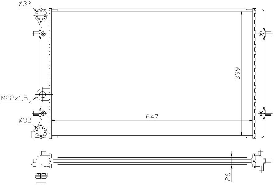 RAD. VAG (96) +/- A3/TT/LEON/TOLEDO/OCTAVIA/BORA/GOLF