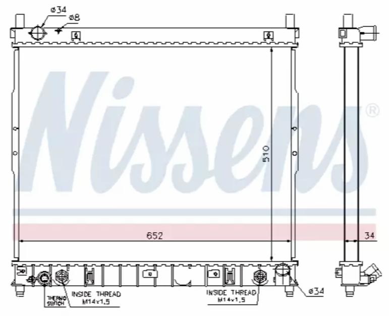 RAD. SSANG YONG/CHEVROLET (02) REXTON +/- M/A 2.9XDi