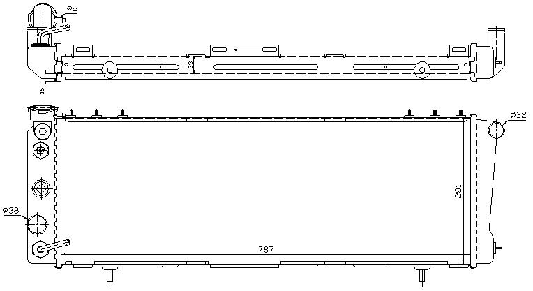 RAD. JEEP CHEROKEE (84) +/- M/A 2.5/4.0
