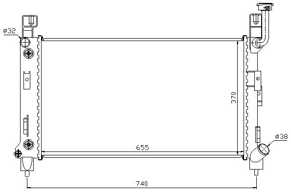 RAD. CHRYSLER VOYAGER (92) +/- M/A 2.5/3.3/3.8