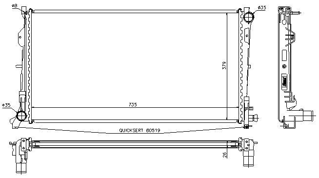 RAD. CHRYSLER VOYAGER (04) +/- M/A 2.8CRDi