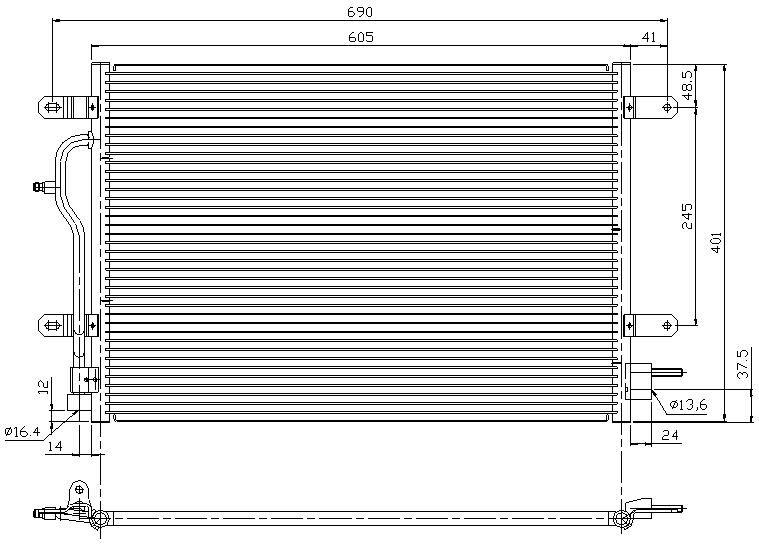 COND. AUDI A4 II/A6 III/ALLROAD (00) TOMA 13.6mm
