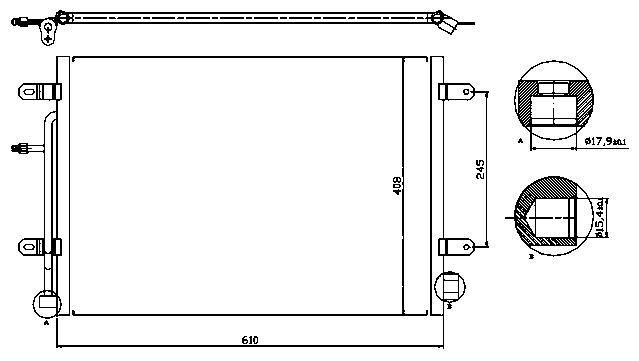 COND. AUDI A4III/S4/RS4/SEAT EXEO (00) TOMA 15.4mm
