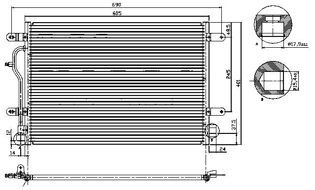 COND. AUDI A4 II y III (00) TOMA 15.4mm