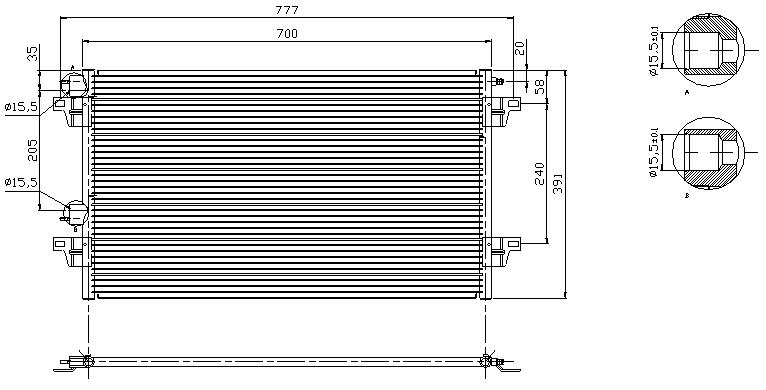 COND. RENAULT LAGUNA II/VEL SATIS (04) TOMAS 15.5mm
