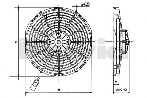 VENT. SPAL 10 PALAS 305MM-336D SOP. 12v