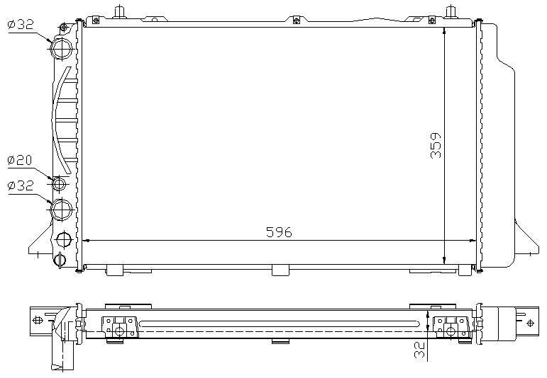 RAD. AUDI 80/CABRIOLET/COUPE (91) + 1.6/2.0/1.9TDI