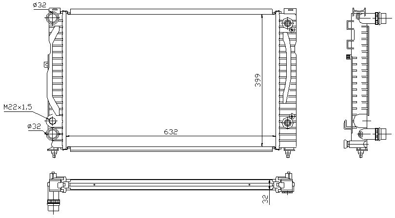 RAD. VAG (94) +/- M/A A4/A6/PASSAT 1.6/1.8/1.9TDi