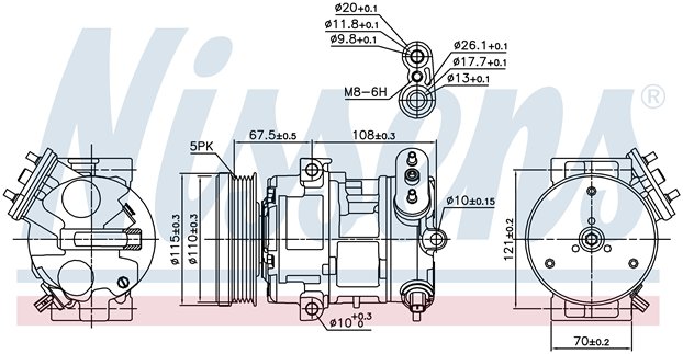 COMP. OPEL CORSA D/E (06) 1.0/1.2/1.4 5SL12C