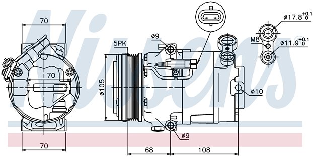 COMP. OPEL ASTRA H/ZAFIRA B (04) 1.2/1.4/1.6 CVC
