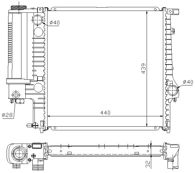 RAD. BMW 3/Z3 E30/E36 (88) +/- M/A 316/318/320/323/325