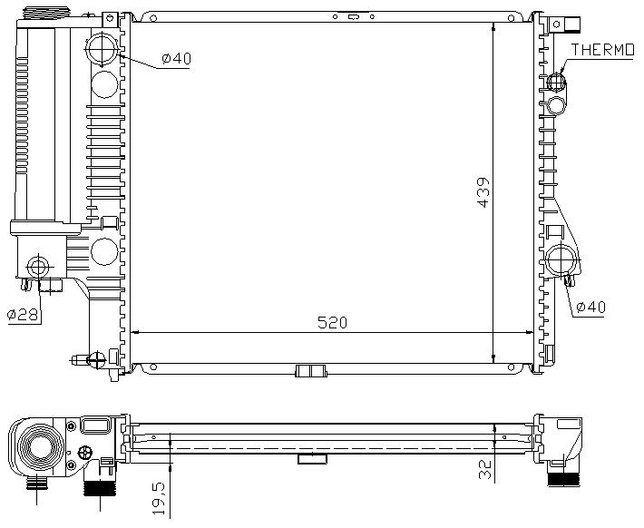 RAD. BMW 5 E34/E39 (88) M/A +/- 520i/523i/528i