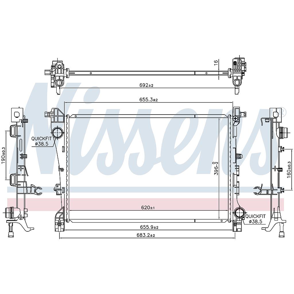 RAD. FIAT 500 L (12) 0,9 / 1,3MJTD / 1,4i 16v TURBO / 1,6MJTD