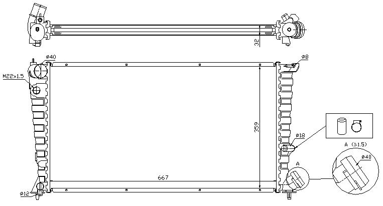RAD. PSA (96) +/- BERLINGO/PARTNER/XSARA/306 1.5D/1.8D/1.9D