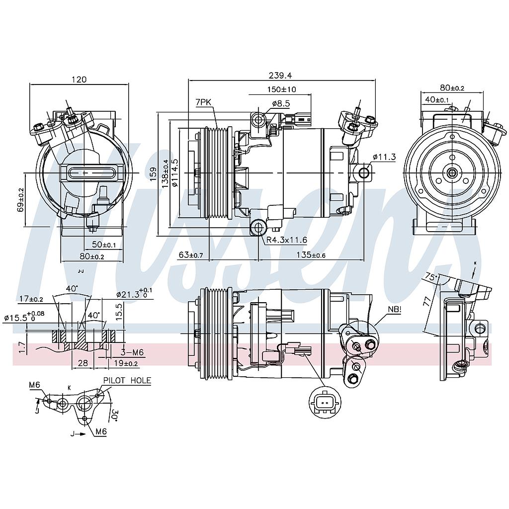 COMP. RENAULT / NISSAN (02) MEGANE / QASHQAI CVC5 POLY-V7