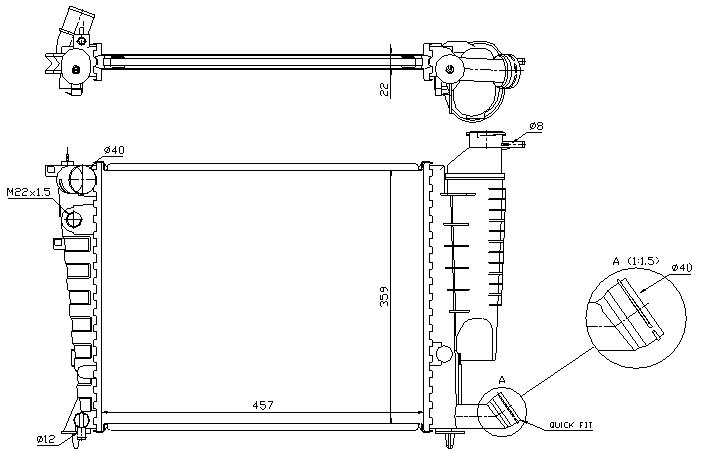RAD. PSA (93) - 306/XSARA 1.1/1.4/1.6 ALAMBRE