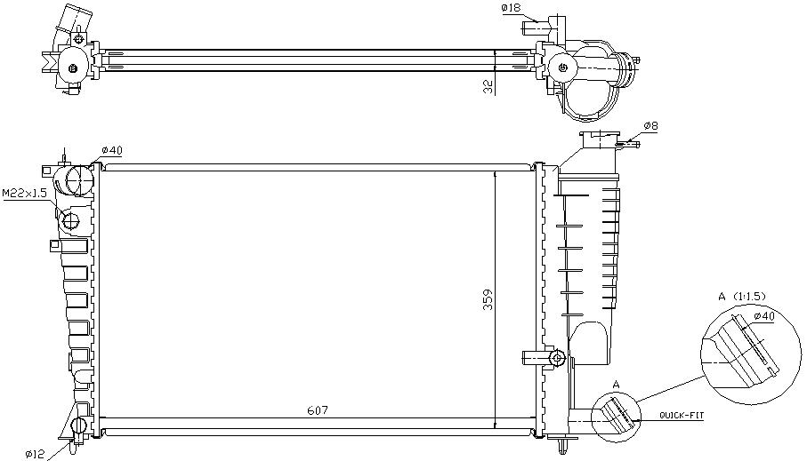 RAD. PSA (95) XSARA/306 2.0i 16v ALAMBRE
