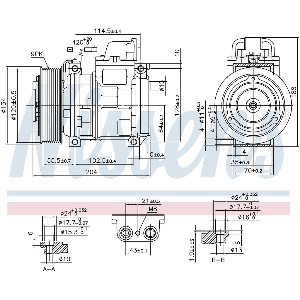 COMP. MB ACTROS (96) 10PA15C POLY-V9 24v