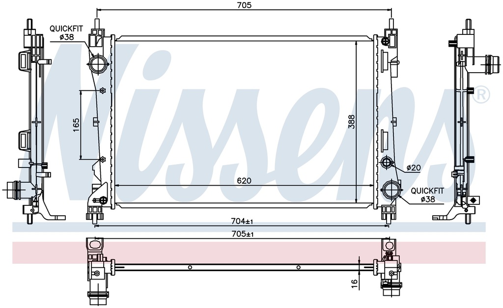RAD. FIAT DOBLO (10) 1,3 JTD MULTIJET / 1,4