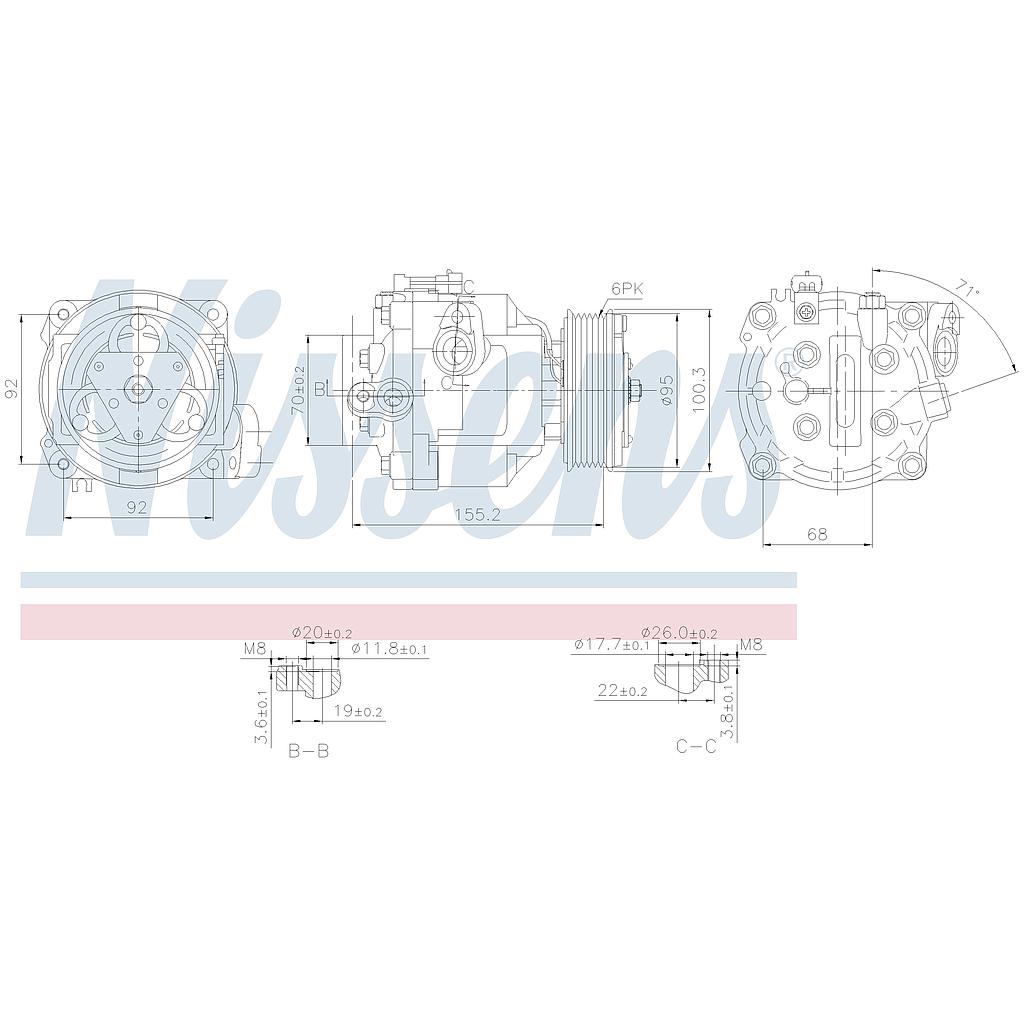 COMP. OPEL ADAM/MOKKA (11) MITSUBISHI POLY-V6