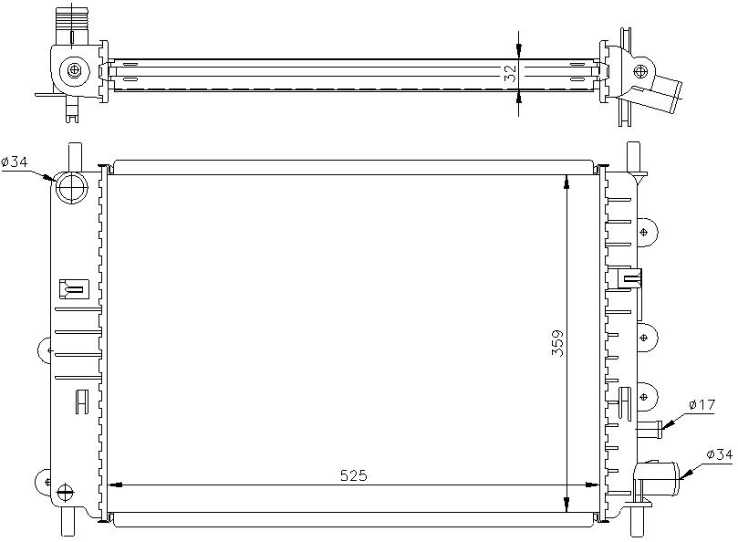 RAD. FORD ESCORT V (92) 1,4 EFi/ 1,8 EFi - XR3i 16V Rs