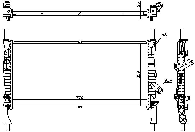 RAD. FORD TRANSIT VII (06) 2.3i 16v / 2.2 TDCi / 2.4 TDCi