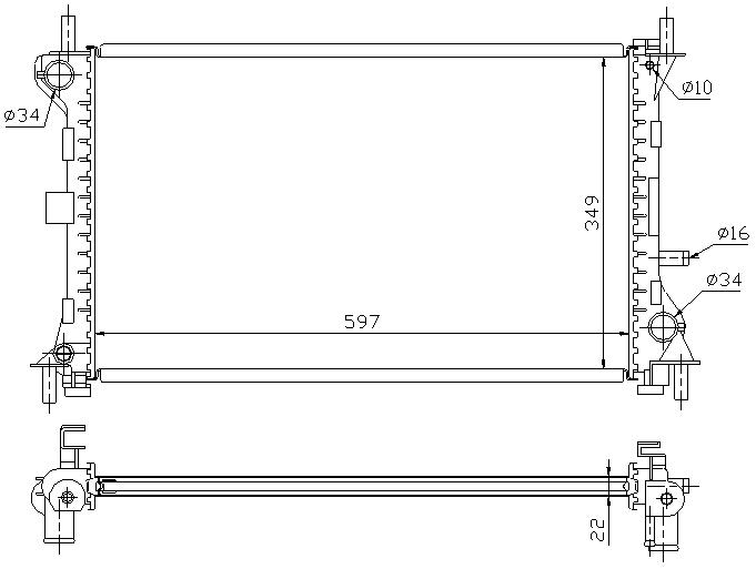 RAD. FORD FOCUS (98) 1.4 EFi / 1.6 EFi / 1.8 EFi +AC