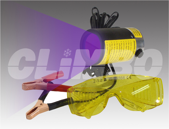 LAMPARA DE RAYOS ULTRAVIOLETA 12v + GAFAS