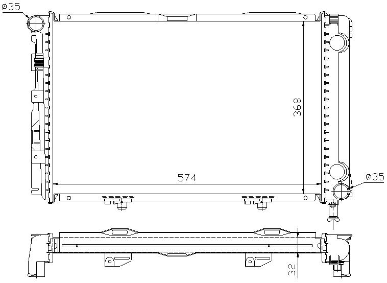 RAD. MERCEDES W201 190 (82) 2.0/2.0D/2.5 D